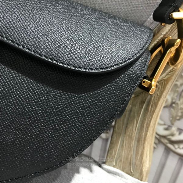 Dior包 迪奧馬鞍包 黑色手掌紋 Dior專櫃新款牛皮挎包  Dyd1261